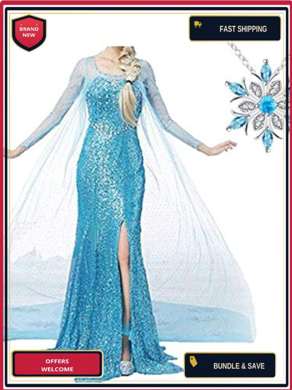 Princess Coronation Dress Costume Cosplay Spandex Polyester Crystal Cape